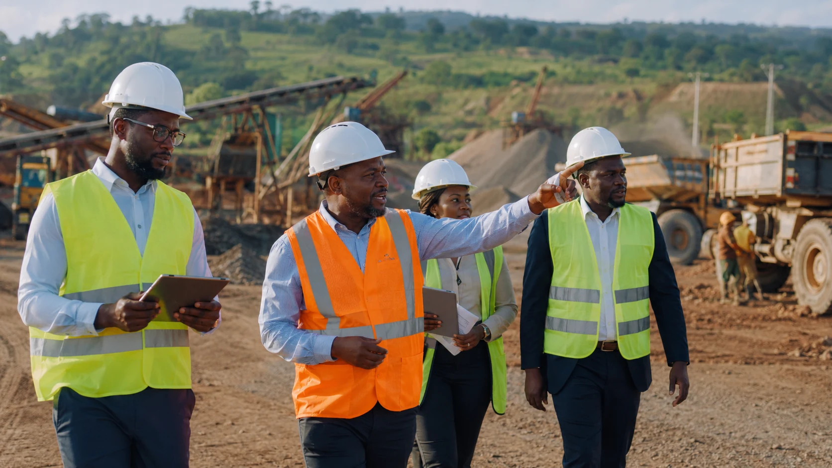 LRE Invest Africa engineering team conducting site inspection at Uganda mining operation