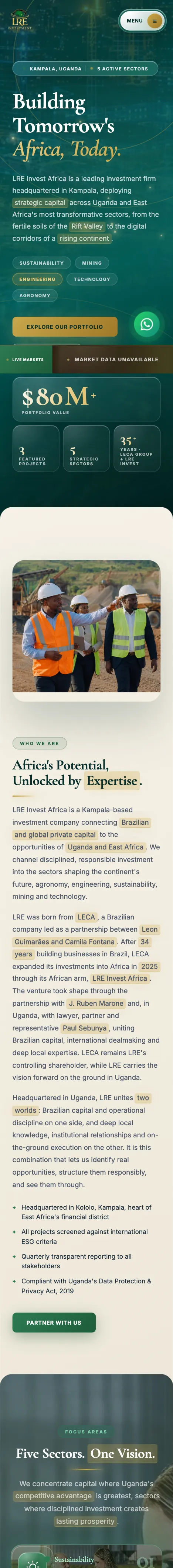 LRE Invest Africa no celular