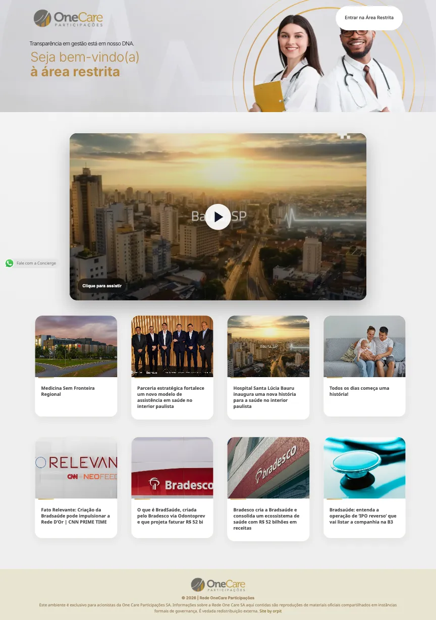 OneCare Participações no desktop